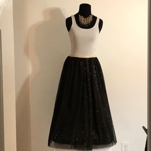 Fancy Black with Gold sparkle dot skirt